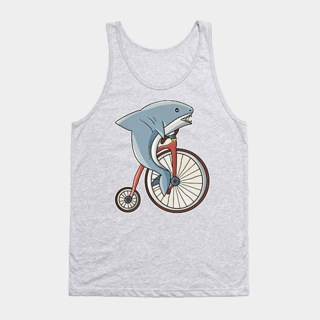 Shark On A Bike Tank Top by nonbeenarydesigns